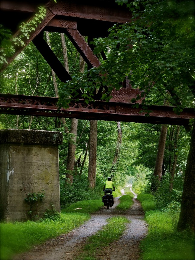 a steel bridge along the c&o canal